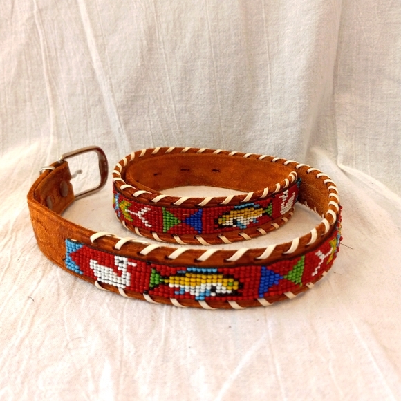 None Accessories - 🐾 HOST PICK 🐾 Western style beaded leather belt, size 34